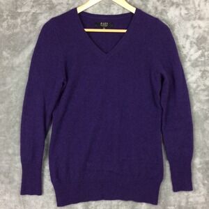 Alex Marie Cashmere Sweater Pullover Womens Medium Purple V Neck Long Sleeve